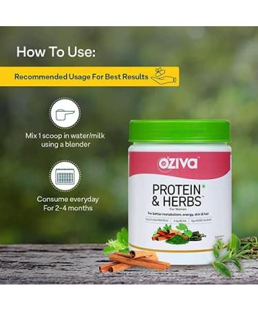 Best Deals OZiva Protein & Herbs Women (Natural Protein Powder with Ayurvedic Herbs - Shatavari Giloy Curcumin & Multivitamins) for Better Metabolism Skin & Hair Certified Clean (Chocolate 500g) - Buy Online on GoSupps.com
