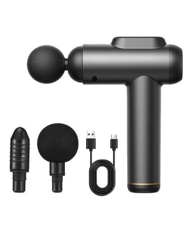 Massage gun muscle percussion electrical massage device with quiet hand massage devices massage pistol with 2 massage heads for shoulder body back relaxation