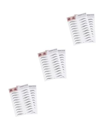 Ipetboom 6 Pcs 3d Eyebrow Stickers Eyebrow Trimming Tool 6d ze008x3pcs Blackx3pcs