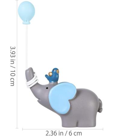 YeahiBaby Beautiful Resin Elephant Balloon and Heart Cake Topper or Small Dessert Decoration for Wedding Party Tables (Sky Blue) - Buy Online on GoSupps.com