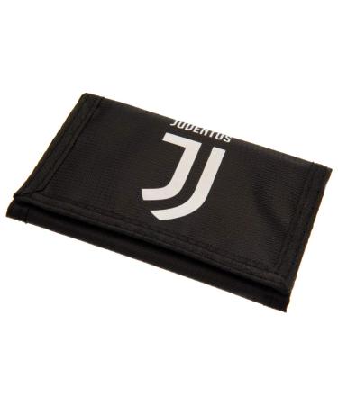 Juventus Football Club Official Black And White Tri Fold Wallet Crest Badge Team One Size Black / White