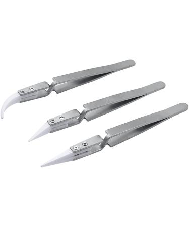 Tweezers Reverse Ceramic Tweezers Electronic Cigarette Heat Conductive Curved Straight Tweezers Precision Tweezers Set (Size : Oblique Head) - Buy Online on GoSupps.com