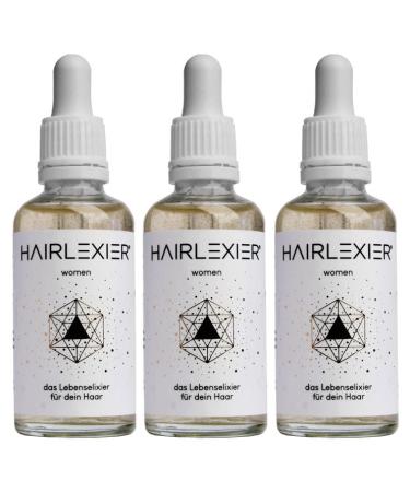 Hairlexier Natural hair serum for women Special care for hair loss* and thinner hair also in menopause Made in Germany (3 x 50ml benefit package)