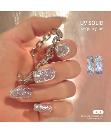 3g/Bottle Non-Flowing Solid Glitter Gel Polishing UV Nail Polish Glue Painting Manicure Gel Paste Japanese-Style Glue Sequins - (Color: GJ0093-01) - Buy Online on GoSupps.com