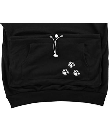 YYW Women's Oversized Pet Hoodie Sweatshirt with Cat/Dog Holder Pouch (Black, Large) - Buy Online on GoSupps.com