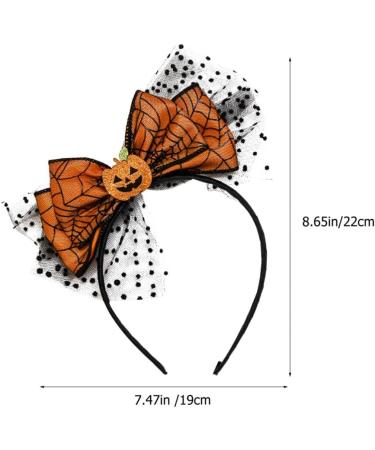 minkissy Pumpkin Headband Fascinator Bow Knot Headpiece with Mesh Decor Halloween Pumpkin Headband Halloween Cosplay Party Favors for Women Girls - Buy Online on GoSupps.com