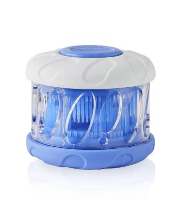 Dr Mark s HyGenie Denture Cleaning Tool  Brush Cleaner for Overnight Guard  Retainer  Invisalign  Aligner  Oral Appliance Brush and Storage (Blue)
