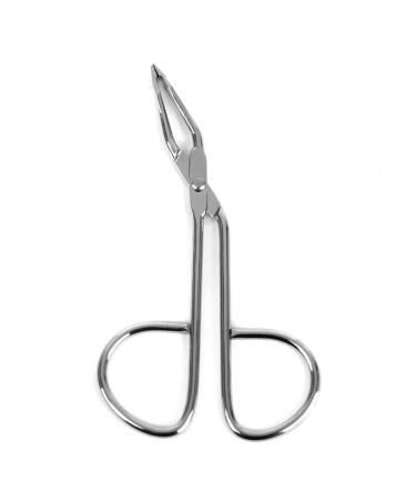 Minkissy Stainless Steel Eyebrow Tweezer Scissor Shaped Eyebrow Tweezer Clip Flat Tip Tweezers Hair Plucker for Men Women (Silver)