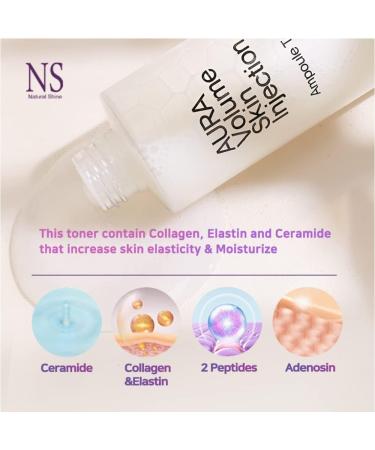 Aura Volume Skin Injection Ampoule Toner | Peptide-Packed Elasticity Booster | Green Tea Pomegranate & Lavender Oils | 6.7 fl oz - Buy Online on GoSupps.com