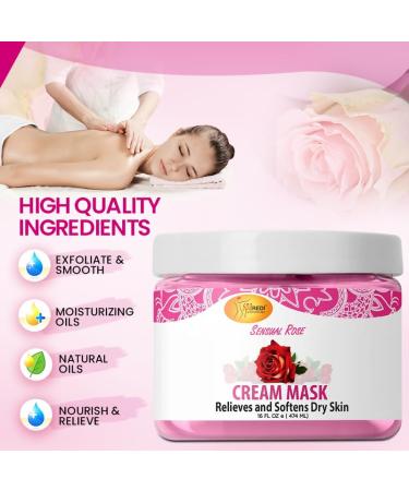 SPA REDI Sensual Rose Body & Foot Cream Mask Hydrating Pedicure Massage with Hyaluronic Acid & Comfrey Extract 16 Oz - Buy Online on GoSupps.com
