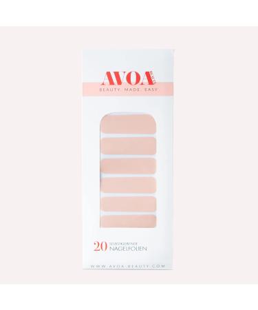 Avoa Beauty Skinny Dipping Nail Film - Beige Nude Monochrome Design | 20 Long-Lasting Self-Adhesive Nail Wraps for Flawless Manicure - Buy Online on GoSupps.com