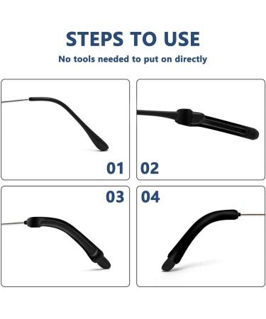 6 Pairs Silicone Glasses Ear Pads & Hooks | Anti-Slip Ear Pillows for Comfort - Black & White - Buy Online on GoSupps.com