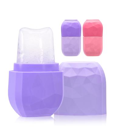 THBRO Ice Roller for Face and Eye, Facial Beauty Ice Roller Skin Care Tools, Silicone Face Ice Mold (Purple)