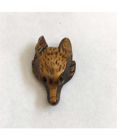 Natural Stone Crystal Tiger Eye Aventurine Wolf Head Shape Pendant Accessories 2pc Collection ningxiao (Color : Tiger Eye Size : 2pcs) 2pcs Tiger Eye
