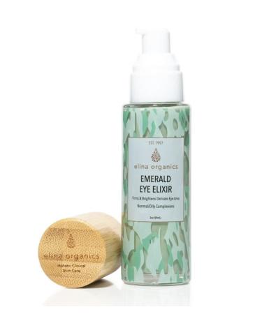 Elina Organics Emerald Eye Elixir 2oz: Organic Anti-Aging Eye Cream for Dark Circles & Wrinkles - Collagen Boosting Moisturizer with Gemstone Infusion - Buy Online on GoSupps.com