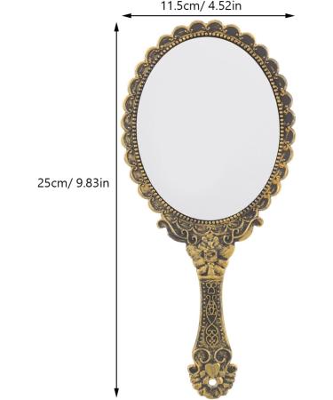 Beaupretty Vintage Handheld Mirror Set - Portable Cosmetic Barber Mirror for Salon Travel - 2pcs, Gold - Buy Online on GoSupps.com