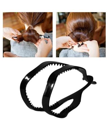 6 Pack Black Plastic Dutt Maker - Double Hook Hairstyling Tools for Twisted Braids Ponytails & More - Buy Online on GoSupps.com