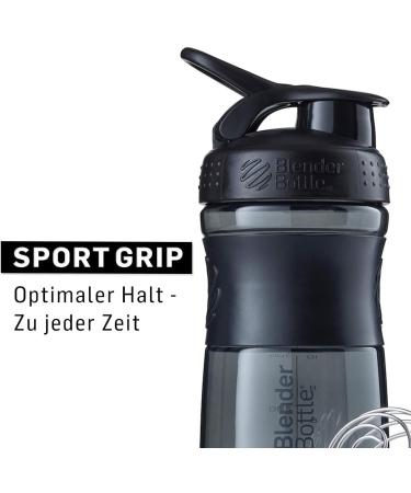 BlenderBottle SportMixer Tritan Protein Shaker Bottle - BPA Free Black - Perfect for Fitness Shakes & Water - Buy Online on GoSupps.com