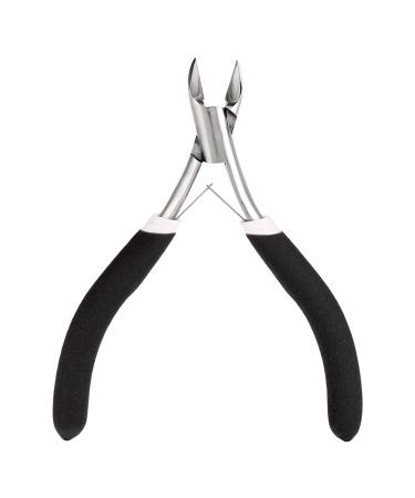 Cuticle Nipper Stainless Steel Nail Pliers Clipper with Double Springs Handle Sharp Cuticle Pushers Remover Scissors Durable(Black)