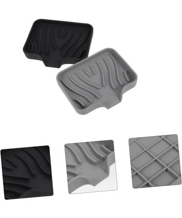 Ciieeo 8 Pcs Soap Drainer Anti-slip Soap Holder Household Soap Rack Silicone Soap Dish Soap Bar Holder for Shower Soap Dish for Shower Silicone Soap Holder Drain Silica Gel Decorate Black Greyx4pcs 12.2X10X2.2CMx4pcs - Buy Online on GoSupps.com