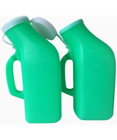 YUMSUM Portable Urinals for Men - 2 Pack, 1200ml/34 Ounce - Ideal for Hospital, Camping, Travel, and Home Use - Green - Buy Online on GoSupps.com