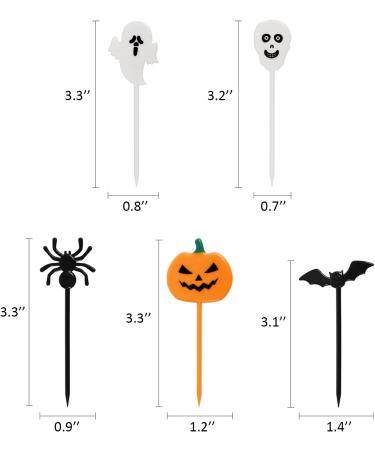 50 PCS Plastic Halloween Cupcake Topper Ghost Cupcake Picks Toothpicks Pumpkin Spider Bat Skull Cake Toppers Food Decor for Kids Halloween Theme Birthday Party Baby Shower Decorations Supplies - Buy Online on GoSupps.com