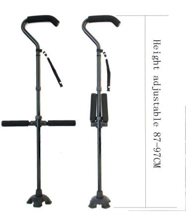 Telescopic Non Slip Crutches Folding Crutche Old Man Get Up The Auxiliary Armrest Walking Stick Aluminum Cane Height Adjustable Four-Legged Advanced Canes Black 97 crutch-11.19 for Arthritis Elderly - Buy Online on GoSupps.com