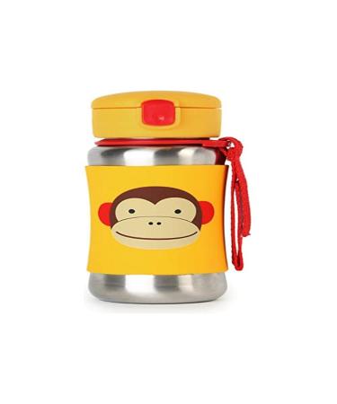 Skip Hop Toddler Sippy Cup with Straw  Zoo Stainless Steel Straw Bottle  Monkey (Discontinued by Manufacturer) Stainless Steel Straw Bottle Monkey