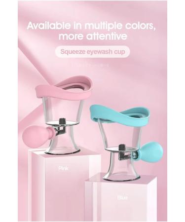 Transparent Washer Relieve Eye Fatigue Dry Squeeze Silicone Eye Cup Pink - Buy Online on GoSupps.com