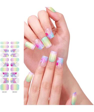 Semi Cured Gels Nails Stickers Nails Polish Strips Korean Style Gels Nails Strips Nails Art Decortions for Party Style9 - Buy Online on GoSupps.com