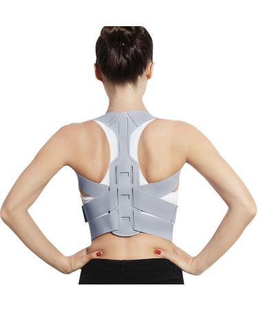 Brace Support Belt Adjustable Back Posture Corrector Clavicle Spine Back Shoulder Lumbar Posture Correction Corset For Posture (Color : Grey Size : S) Handmade Full moon lofty ambition