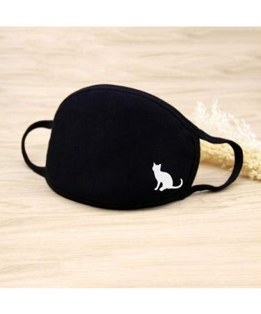 Cartoon Cat Black Cotton Bandanas Face Mouth Cover Face Buff Headwear Reusable and Washable Anti-Pollution Dustproof Facial Decoration Mouth Cover Couple Seamless Outdoor Riding - Buy Online on GoSupps.com