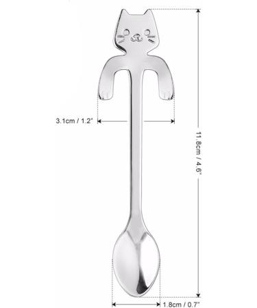 COMVIP Cartoon Cuill re en Forme Chat Caf Th en Acier Inoxydable Spoons Argent  - Buy Online on GoSupps.com