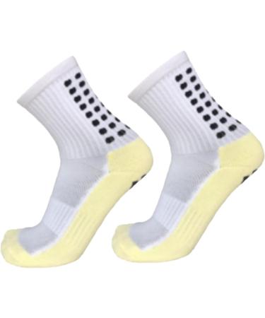 AMONIDA Non-Slip Mid Socks for Football - 1 Pair White | Premium Comfort & Performance - Buy Online on GoSupps.com