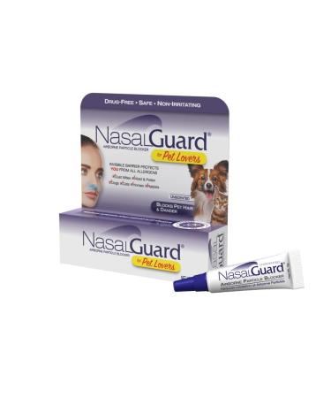NasalGuard for Pet Lovers Allergy Relief Pet Hair & Dander Blocker Nasal Gel - Drug-Free Safe for The Whole Family Non-irritating Moisturizing Made in USA (Unscented 3 Gram) Unscented 3 Gram