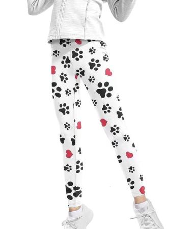 Youngerbaby High Waist Kids Leggings | Butt Lifting Workout Capris for Teens | Black Paws Print | Size 12-13 Years - Buy Online on GoSupps.com