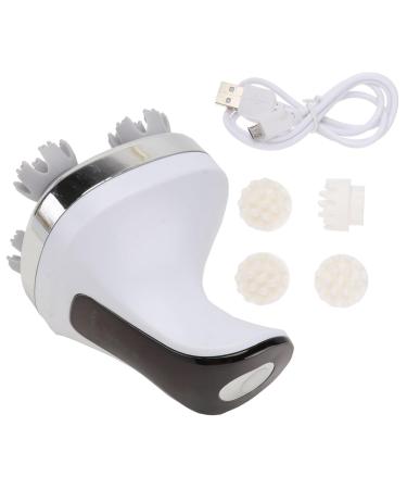 BUIFULSIC Waterproof head massager scalp washer portable head massager head massage brush head scratch massager head scratchy scalp massage brush white the cat 12.8x10.5cm white