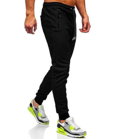 BUXKR Mens Casual Joggers Sweatpants - Black, Size Medium | Ideal for Jogging, Running & Athletic Activities - Buy Online on GoSupps.com