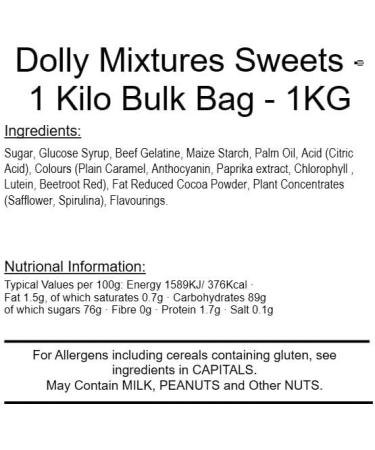Dolly Mixtures 1 Kilo Bag - Buy Online on GoSupps.com