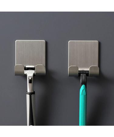 Buy Homsfou 40 PTH Strong Sticky Hooks | Stainless Steel & Aluminum Alloy Wall Rack for Razors & Clothes | Durable No Track Design - Buy Online on GoSupps.com