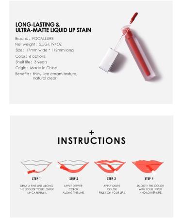 Brillant L vres Hydratant Maquillage pour les L vres Doux et Mat avec des Substances Hydratantes Naturelles Rouge L vres Cosm tique Longue Dur e pour de Belles L vres (#6) #6 1 unit (Lot de 1) - Buy Online on GoSupps.com