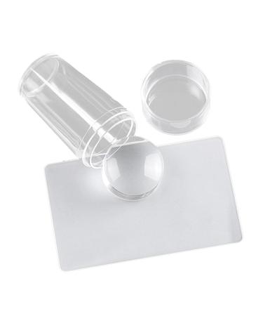 One Piece Clear Silicone Jelly Stamper Clear Jelly Nail Art Stamper and Scraper Transparent Silicone Nail Art Stamplone With Scraper Clear Nail Art Jelly Stamping Stamping Stamping
