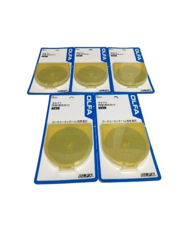 OLFA 60mm Tungsten Tool Steel Rotary Blades,Set of 5 Japan Import (60mm)