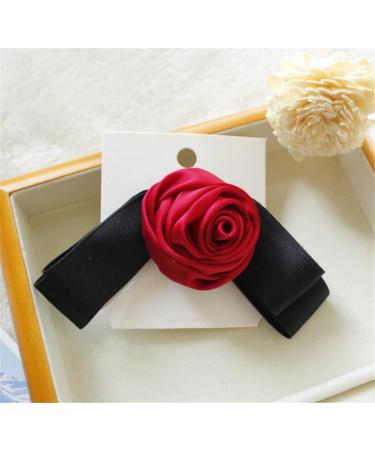 gaobaozhu Rose Black Bow Vintage Style Fabric Flower Hair Clip Women's Butterfly Knot Suitable for Dating and Daily Dressing - Buy Online on GoSupps.com