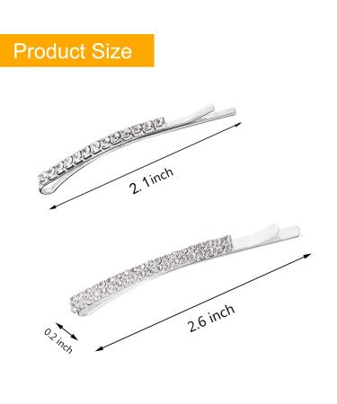 Rhinestone Bobby Pin Metal Hair Clips - 12 Pieces Clear Crystal Barrette Pins for Women and Girls - Buy Online on GoSupps.com