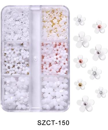 Shop 3D Acrylic Flower Nail Charms - Micro Nail Art Pearls & Rhinestones for DIY Manicure Design - Buy Online on GoSupps.com