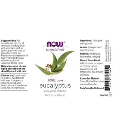 Now Foods Eucalyptus Essential Oil 1 fl oz | Therapeutic & Natural Aroma - Buy Online on GoSupps.com