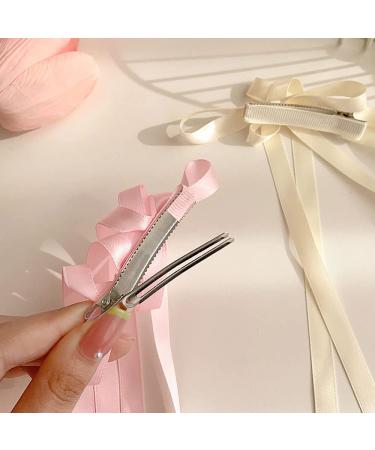 10pcs Colorful Double Bow Hair Clips for Girls | Women's Tassel Hair Barrettes | Kawaii Ribbon Hair Accessories - Buy Online on GoSupps.com