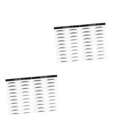 Balacoo 4 Sheets Pairs Black Stickers Adhesive Eyebrow Template Eyebrow Stickers Cosmetic The Lazy 6d
