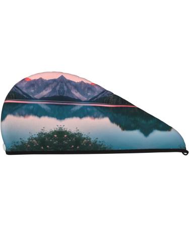 Buy Lake and Sunset Coral Velvet Dry Hair Cap Ideal for Home Travel Pool Parties Beaches & Baths | Quick-Dry Hair Accessories - Buy Online on GoSupps.com